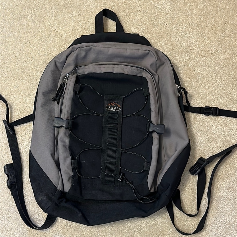 Trager black and gray backpack Seattle USA